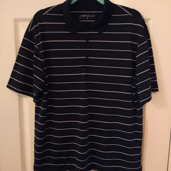 Nike Golf Dri-Fit Short Sleeve Striped Polo Shirt Men's sz Medium. - Picture 2 of 5